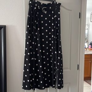 Polka dot maxi flowy skirt